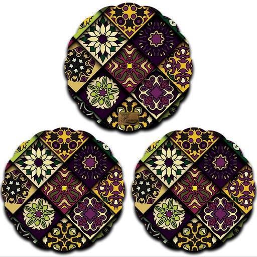 زیر لیوانی چوبی رنس مدل C4-42077 بسته 3 عددی